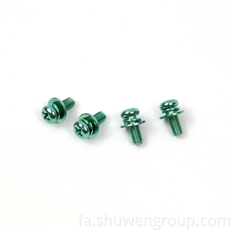 Green Zinc Sems Screws